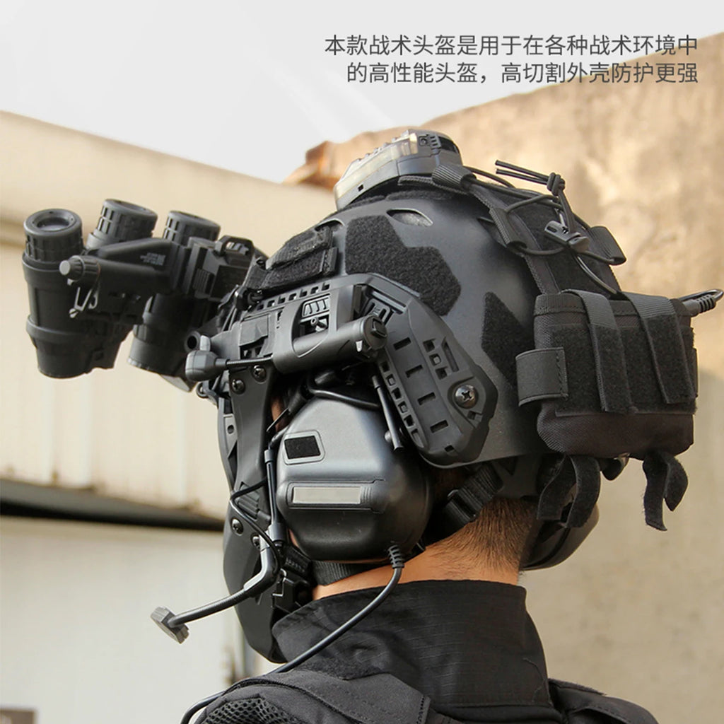 Airsoft Fast Helmet Set With Night Vision Goggles & tactical Headphones & Flashlights & for Hunting,Movie And TV Props,etc