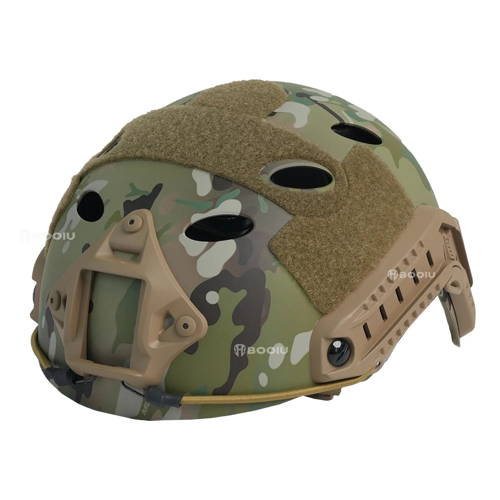 BOOIU Fast Tactical Helmets ABS Adjustable Knob Disguise CP Airsoft Helmet Outdoor Sports Hunting CS Military Protect Equipment
