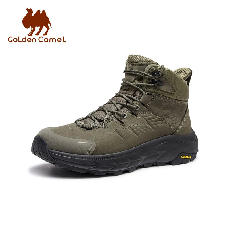 GOLDEN CAMEL high-top Hiking Shoes for Men Wear-resistant Non-slip Men's Tactical Boots Height-enhanced Anti-collision 2025
