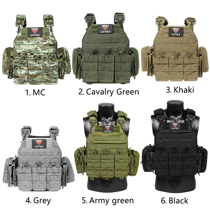 ARTEX8011 Outdoor Multi-Functional High-Strength Waterproof Camo Quick-Release Tactical Vest Outdoor Vest Hunting Vest 8011
