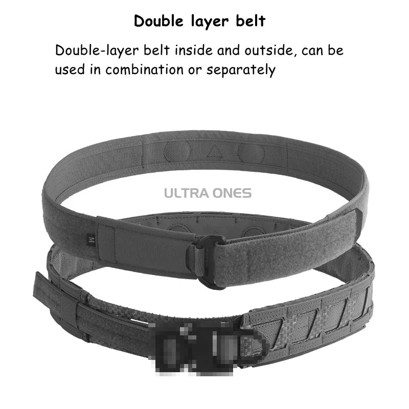 Airsoft Battle Belt Outdoor CS Training Tactical Belts MOLLE System Magnetic 2 in 1 Waist Belt Hunting Gear Accessories