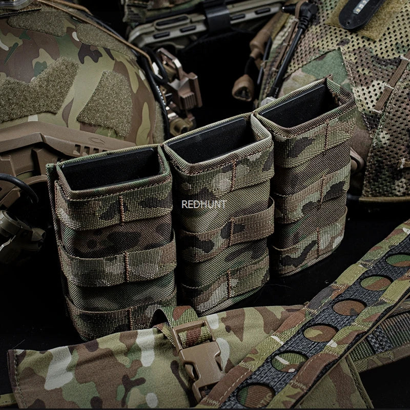 Molle Combat Bag Vest Mag Pouch Pack Fast Cartridges Clip Ammunition Carrier Ammo Holder Tactical Mag 7.62 Triple Magazine Pouch
