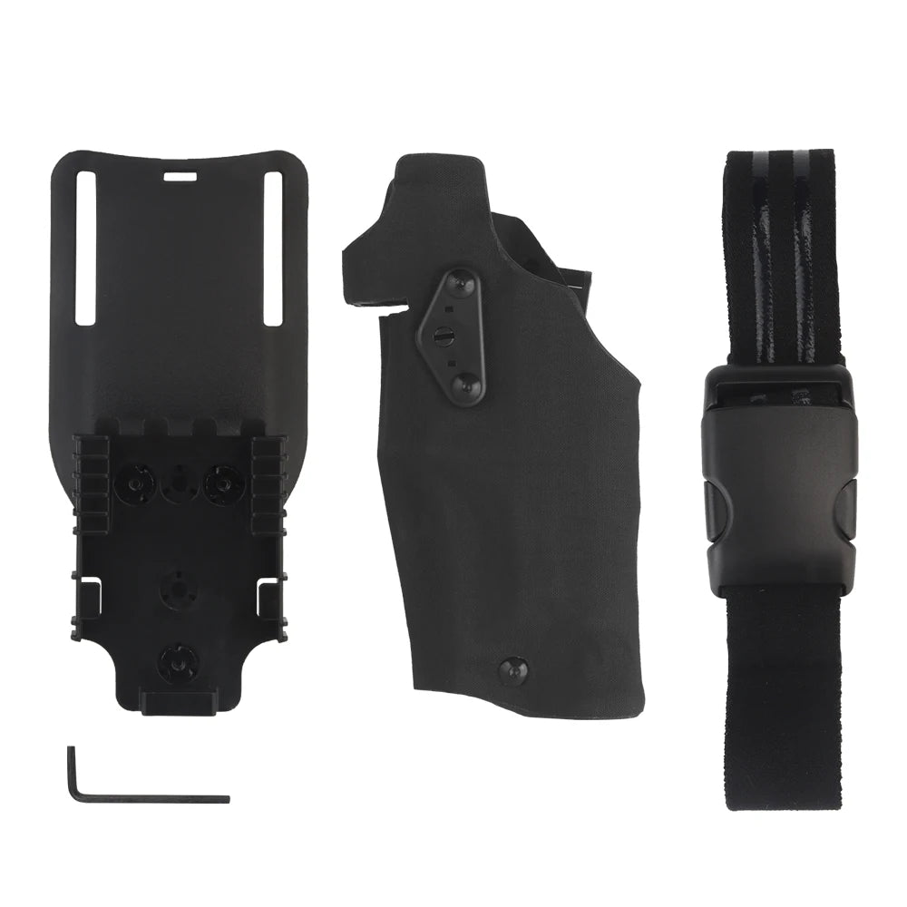 Left-Handed 1000D Nylon Holster with Light Guard G17/X300 Combo Compatible Quick-Draw Light Protection Concealed Carry Training