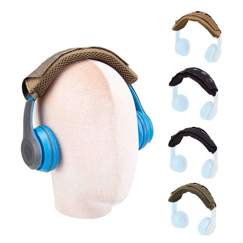 Tactical Modular Headset Cover Molle Headband Earphone Microphone Protection Case Hunting Earmuff Headphone Stand Strap