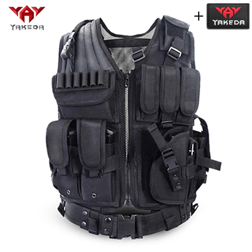YAKEDA breathable mesh hunting vest MOLLE modular multi device bag vest adjustable for outdoor hunting sports