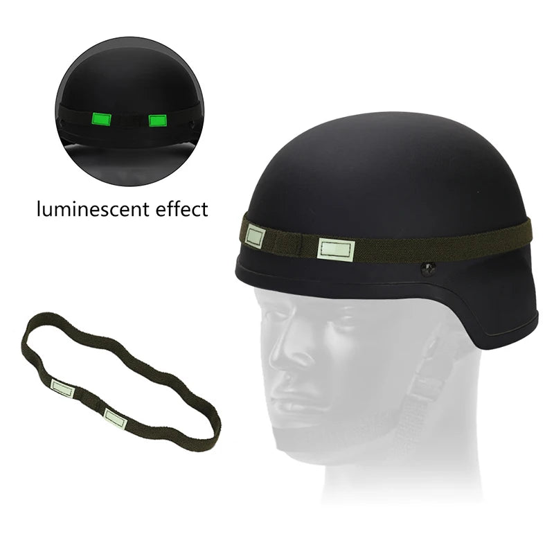 Outdoor Helmet Cat Eye Identifier ,Glow-in-the-Dark Helmet Band Elastic Reflective Strip for MICH/ACH/M88 Night Ops Accessory