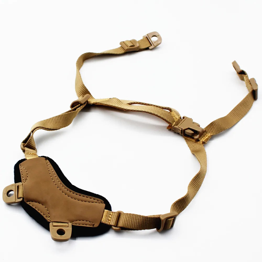 Helmet Chin Strap 4 Points for Tactical Fast/MICH/IBH Kevlar Bump Helmets X-Nape Suspension System with Bolts and Screws