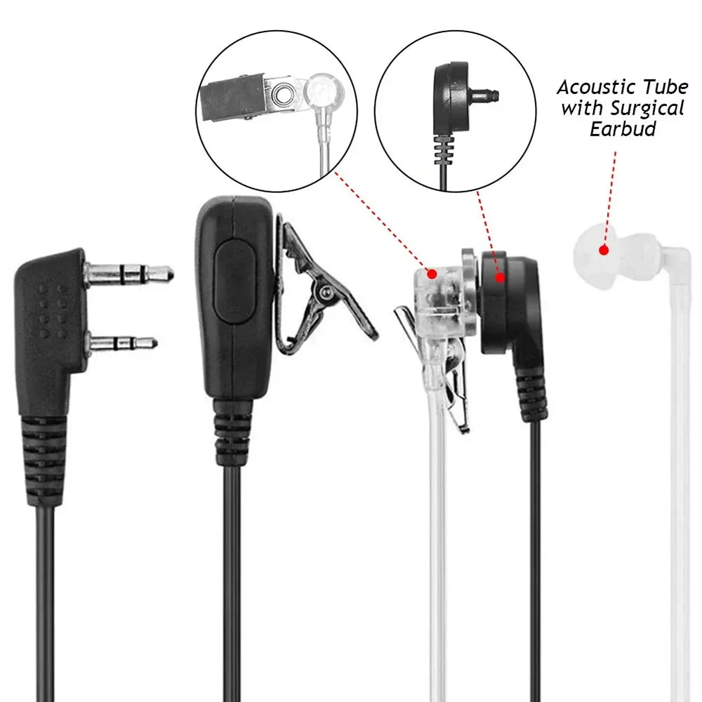 Acoustic Tube Earpiece K-Port Tactical Communication Accessories In-Ear Speaker Noise Isolation Wearable Radio Headset