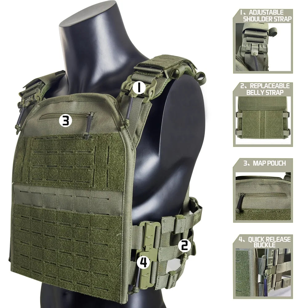EMERSONGEARS VT06 New Arrive 1000D Nylon laser cutting Modular lightweight low profile tactical vest Run and Gone vest