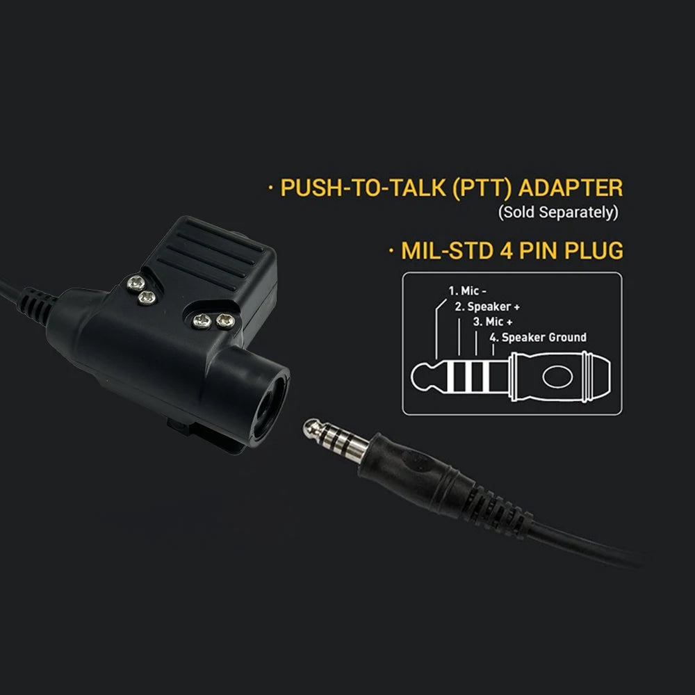 Tactical Earmuffs with Mic Electronic Hearing Protection Active Noise Cancelling and Sound Amplification with PTT