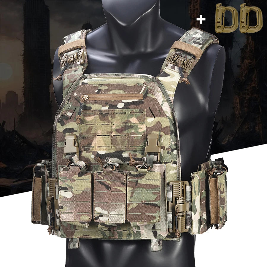 Outdoor multifunctional laser quick release hunting vest, shoulder and waist quick release accessories, reinforced rib design