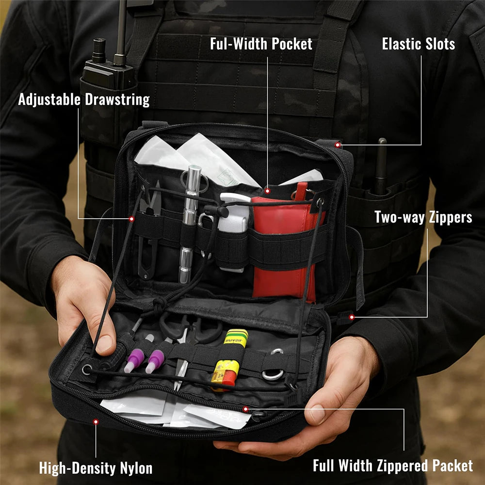 Tactical Molle Pouch Utility Admin Pouch EDC Medical Bag Attachment EDC Pouch Backpack Small Gear Gadget Organizer for Hunting