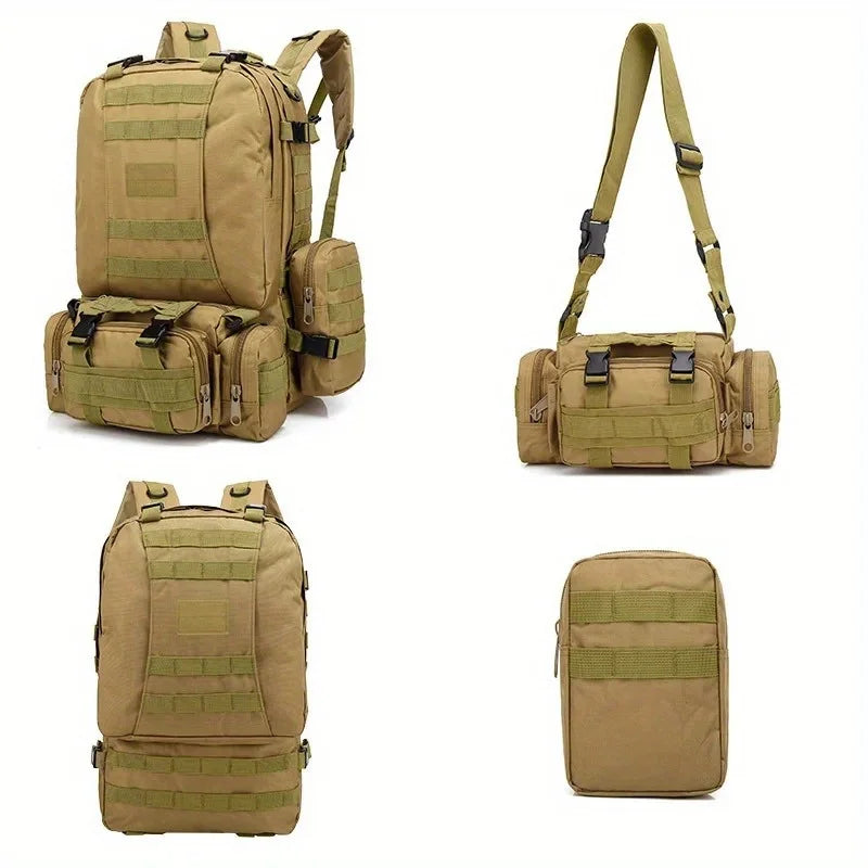 Men's Large Capacity 55L Backpack Tactical Backpack Outdoor Hiking Climbing Army Rucksacks Waterproof Camping Bags