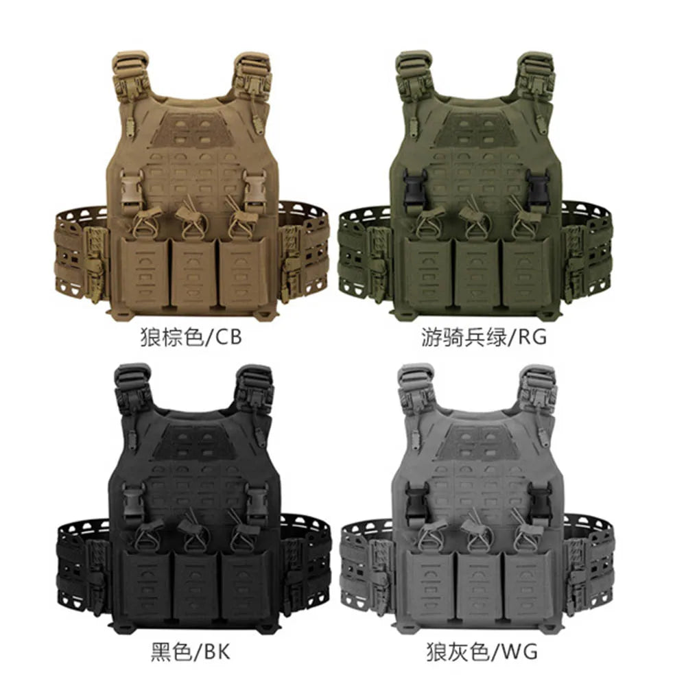Men's Quick-Release Tactical Vest Lightweight Modular 3D Breathable Outdoor Training Vest for Shooting Hunting Hiking Camping