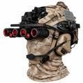 Tactical Helmet Kit Airsoft FAST Helmet Set with Red/Green Light Quad NVG Model Signal Light Headset for Paintball CS Cosplay