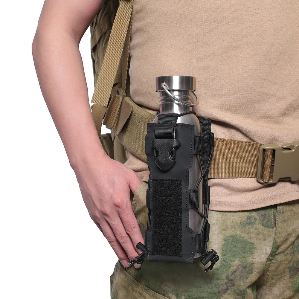 Outdoor Sports Molle Water Bottle Pouch Radio Canteen Cover Holster Waist Pack Hunting Hiking Travel Kettle Holder Bags