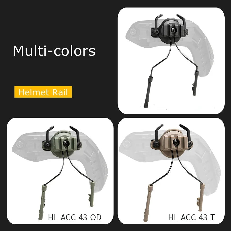 Tactical Headset Rail Adapte /tactical Fast Rail Bracket/helmet Airsoft Earmuff Bracket 360 Degrees Rotation