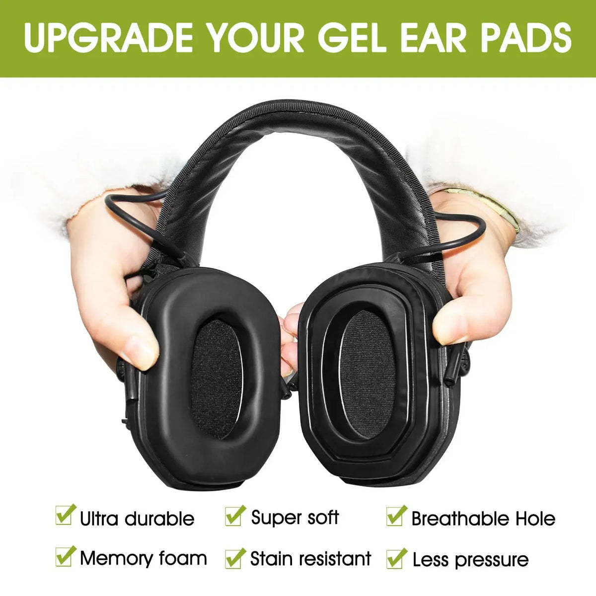 Replacement Ear Cushions Outdoor Tactical Training Helmet Accessories Impact Ear CupsCompatible Replacement Silicone Ear Cushion