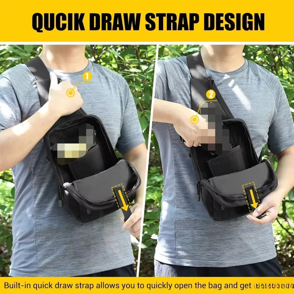 Molitica Tactical Gun Bag Tactical Chest Bag Nylon Holster EDC Tool Bag CCW Shoulder Sling Bag