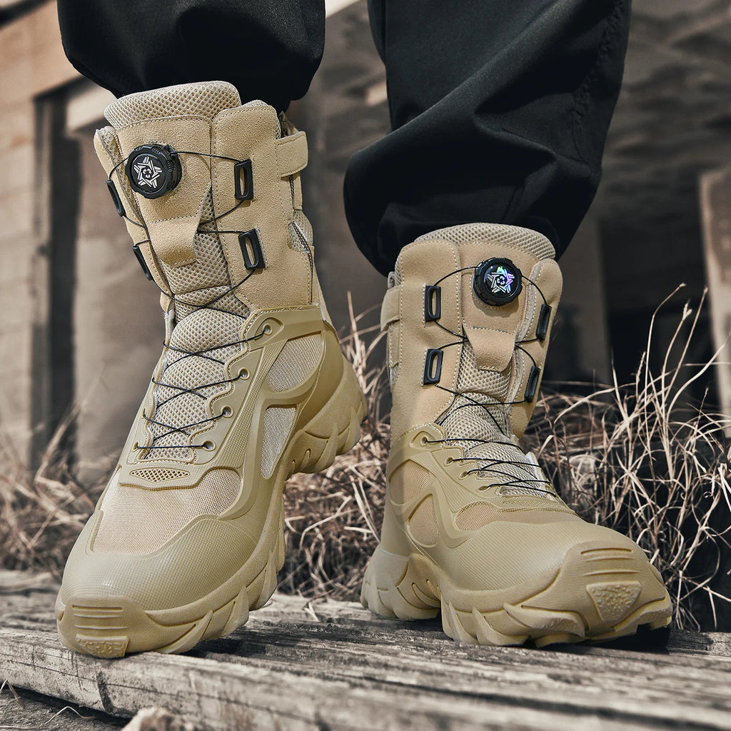 Men's Outdoor Hiking Boots Thick-Soled Non-Slip Lace-Free Outdoor Boots, Men's Hiking and Trekking Boots