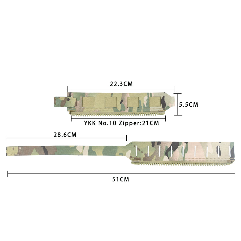 Tactical Back Panel Zipper MOLLE Adapter 500D Nylon Lightweight Versatile For Rear Pack Plate Carrier 3950 Tactical Gear 2PCS