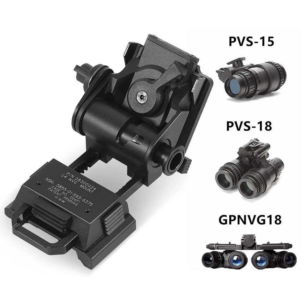 BOOIU L4G24 NVG Helmet Mount Holder Metal/Nylon Night Vision Goggles Mount for PVS15/18 Outdoor Hunting Tactical Helmet Bracket
