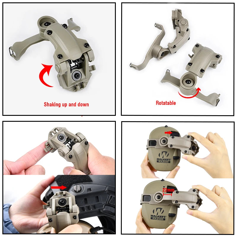 Tactics Hanging Fast Helmet Headphone Stand 360°Rotation Impact Sport Earphone Bracket Adapter ARCWalker's Razor Headset Mount