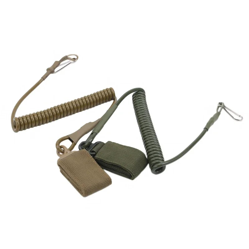 Elastic Lanyard Tactical Anti-loss Military Spring Safety Belt Anti-theft Mountaineering Backpack Lanyard Hunting Accessories