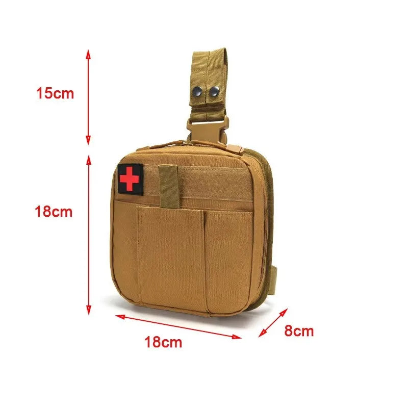 MOLLE Drop Leg Pouch Medical Kit Bag First Aid Thigh Pack for Outdoor Camping Hiking EDC Tool Bag Workplaces