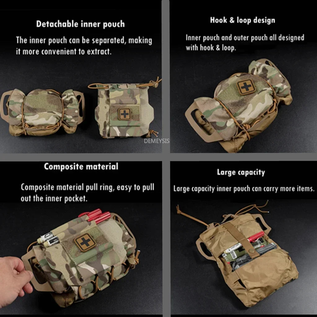 MOLLE IFAK Tactical First Aid Kit Survival Outdoor Hunting Camping Multi-Functional Medical Emergency Bag Pouches
