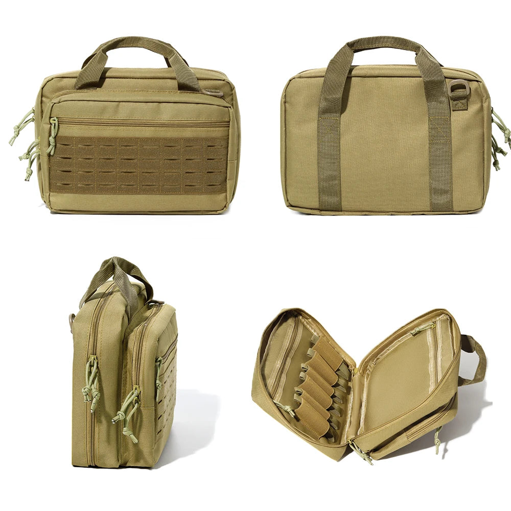 Tactical Handgun Bag 600D Oxford Gun Range Bag Concealed Pistol Storage Bag Magazine Pouch Hunting Accessories