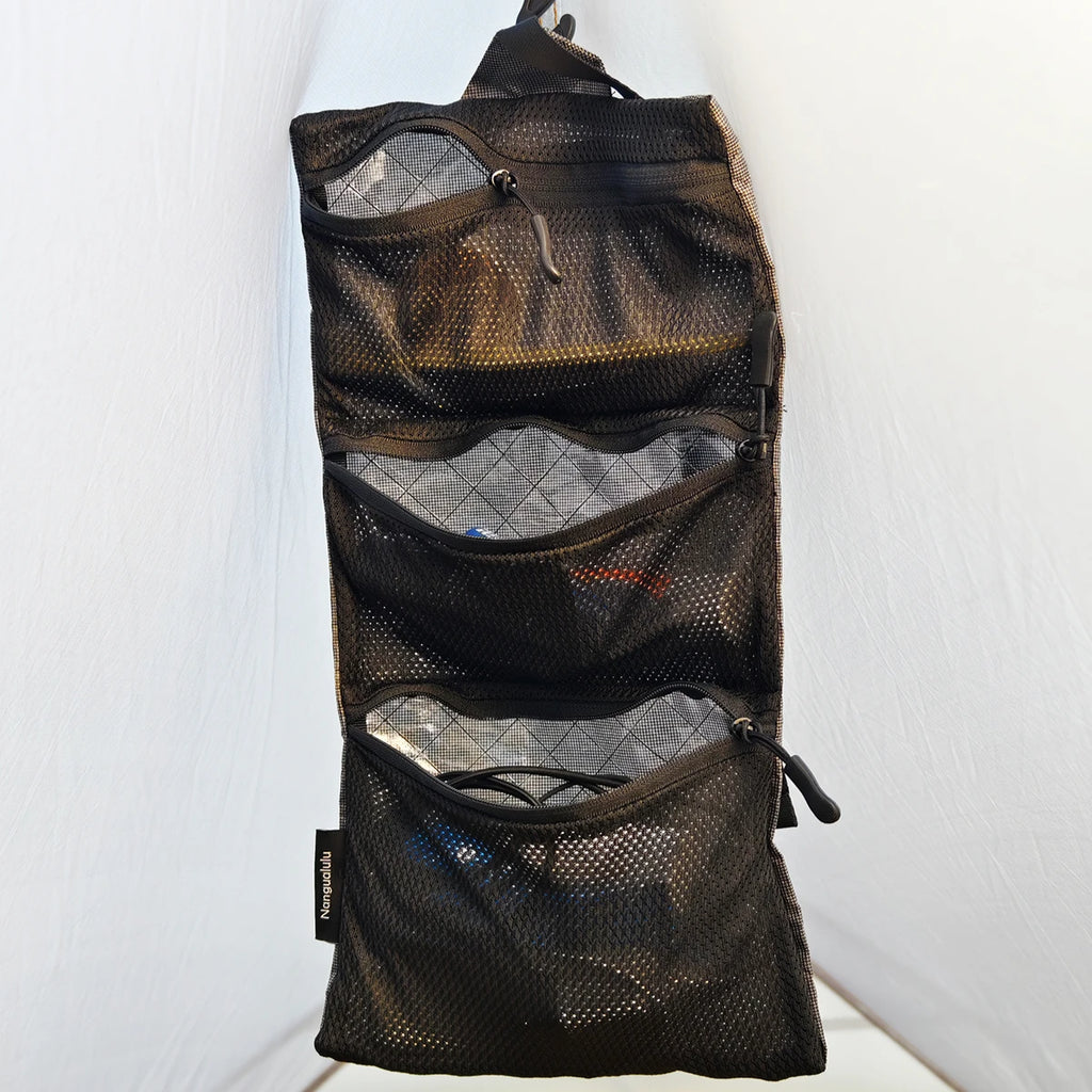 Dyneema Ultralight Hanging Toiletry Bag UHMWPE - 45g, 3-Compartment Waterproof Wash Organizer Storage Bag for Travel & Outdoor