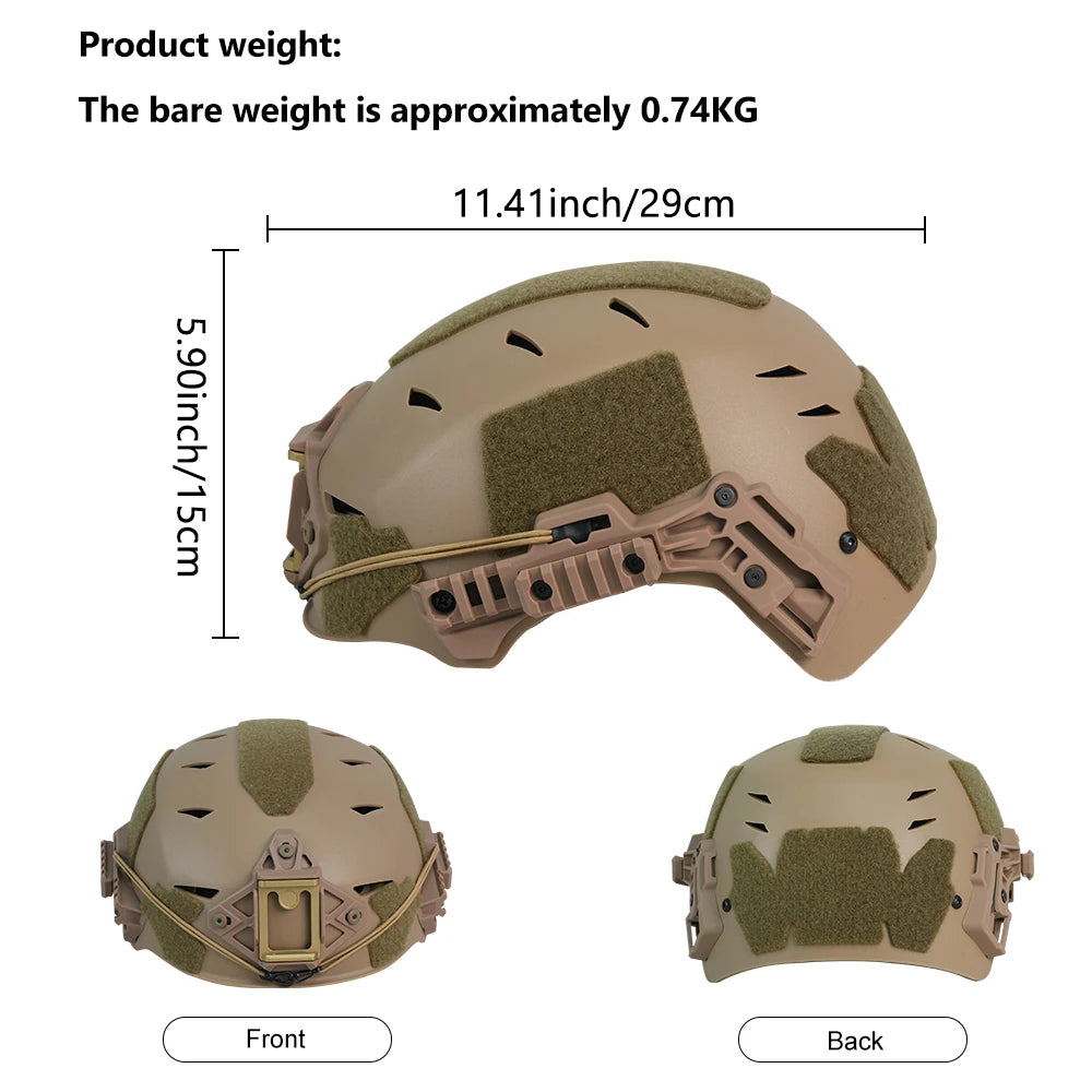BOOIU Wendy 3.0 Training Tactical Helmet Adjustable Knobs Liner Pad Multi Function Rails Helmet For Outdoor CS Protective Gear