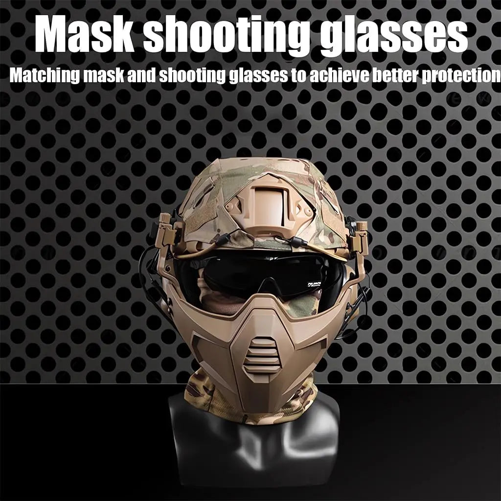 Tactical Airsoft Helmet Set Special Operations Helmet Set With 4-barrel Telescope Model Headset Mask For Airsoft Hunting CS Game