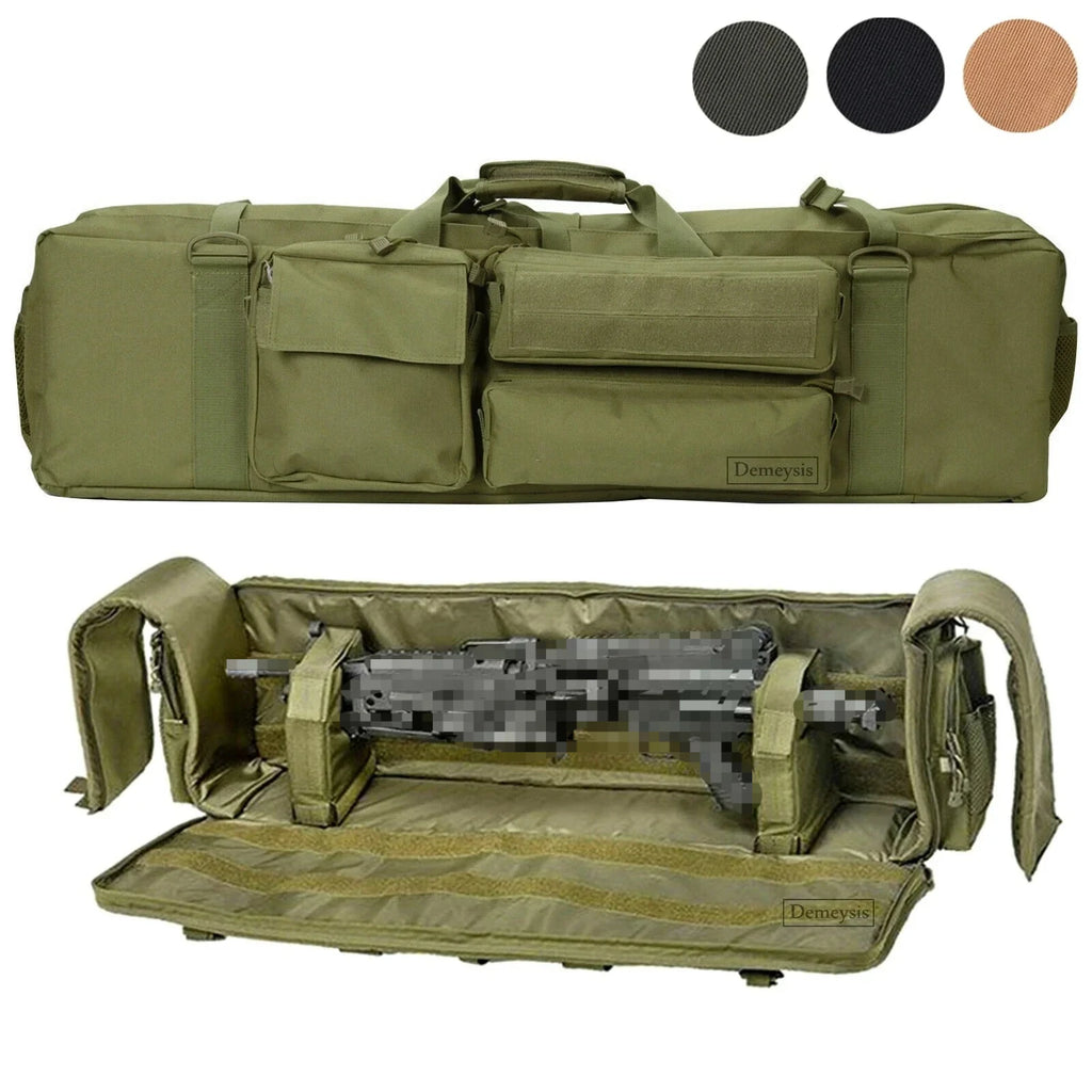 Tactical Dual Gun Bag Outdoor Hunting Rifle Carrying Shoulder Bag Shooting Airsoft Paintball Gun Bags for M249 M4A1 M16 AR15
