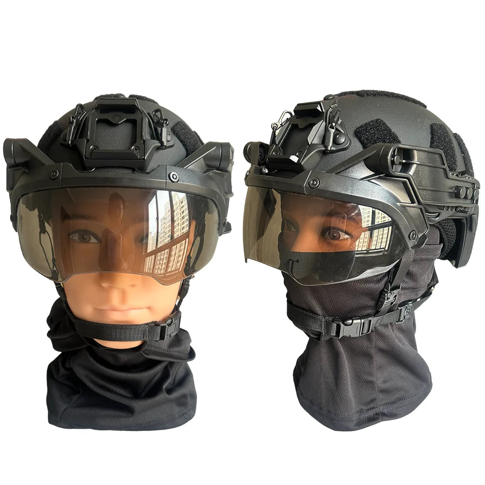 Tactical Fast SF Helmet with Goggle Mask - Wendy Suspension Velcro for CS Airsoft Outdoor Protective Gear