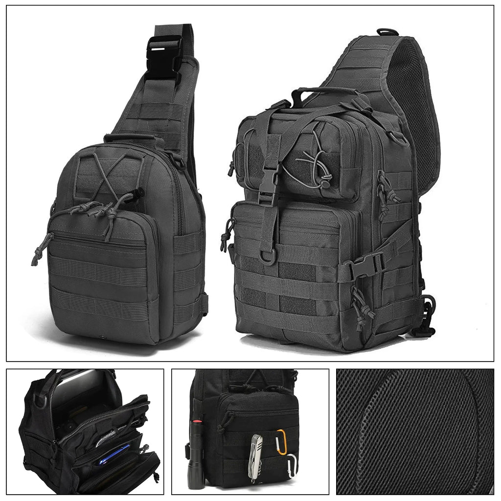 Outdoor multi-functional chest bag MOLLE messenger bag for commuting, cycling, and hiking