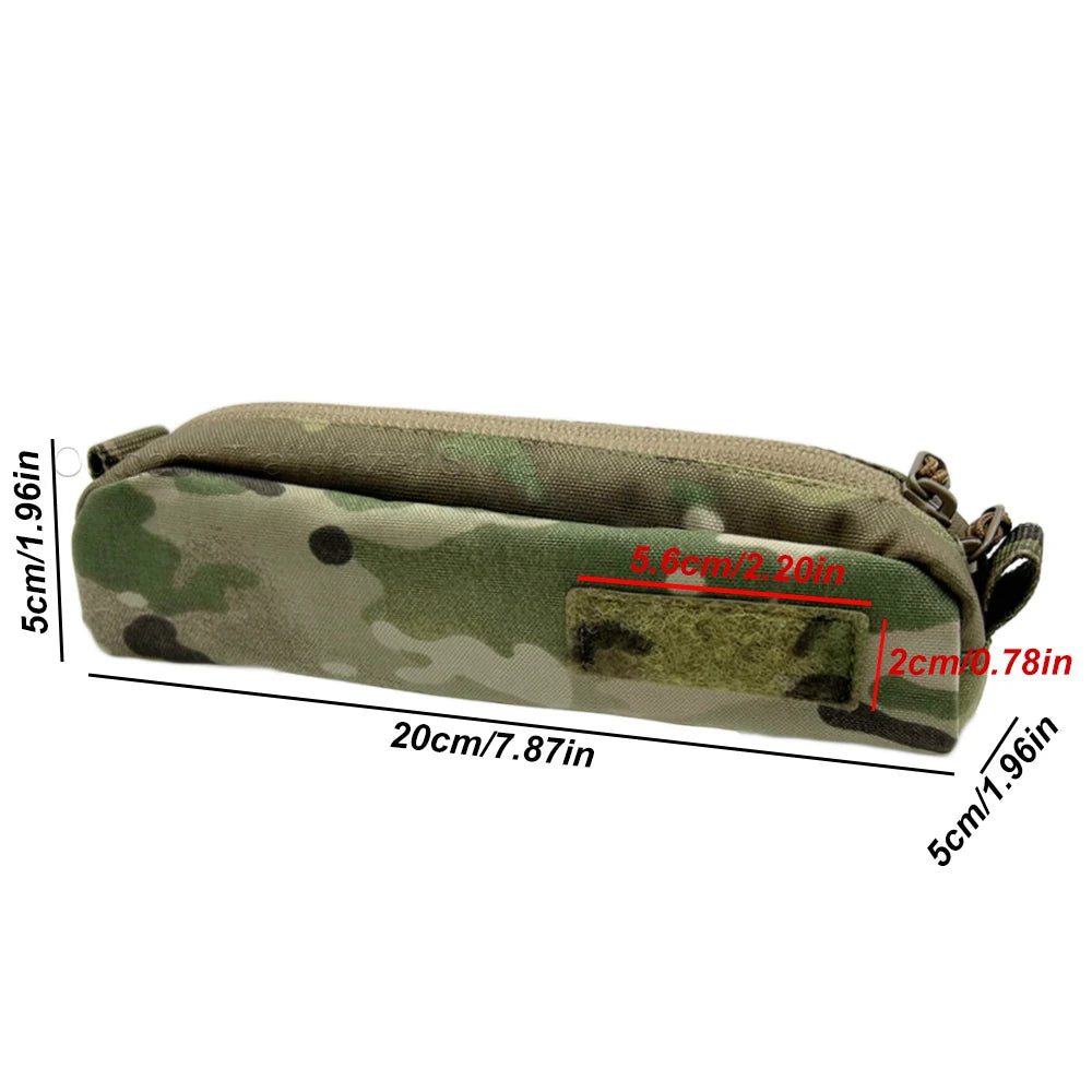 Tactical Pencil Case EDC Tools Small Pouch Nylon Durable Compact Zipper Pencil Case Storage Bag Outdoor Hunting Accessories