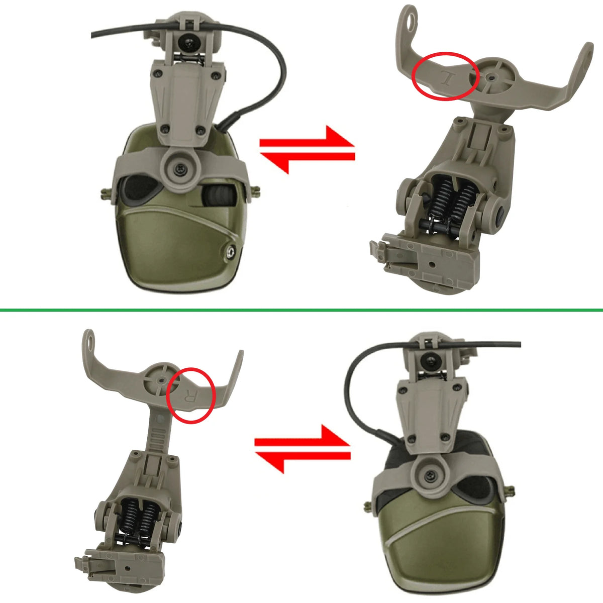 Tactical Helmet ARC Rail Adapter for Howard Wright Honeywell Impact Sport for Tactical Hearing Protection Shooting Headset