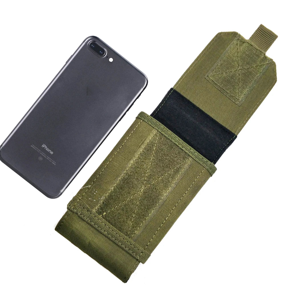 6 Inch Tactical Camo Cell Phone Pouch Molle Universal Running Phone Bag Hunting Outdoor Camping EDC Waist Bag Mobile Phone Bag