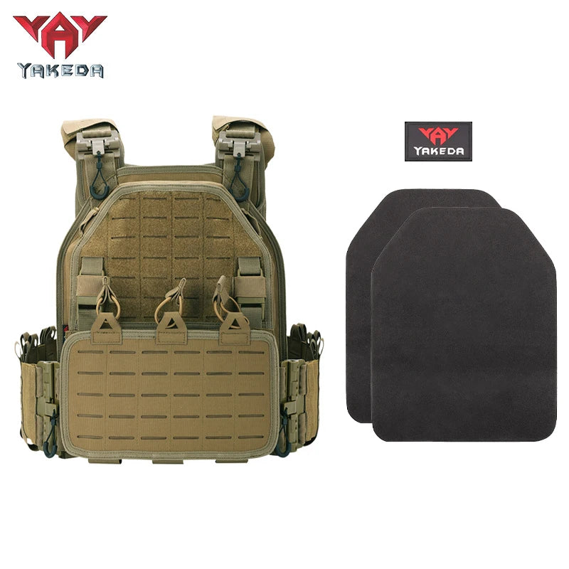 YAKEDA New Combat Vest 6094 Quick Release Lightweight Laser Cut Tactical Vest Black Gear Carry Hunting Tactical Vests
