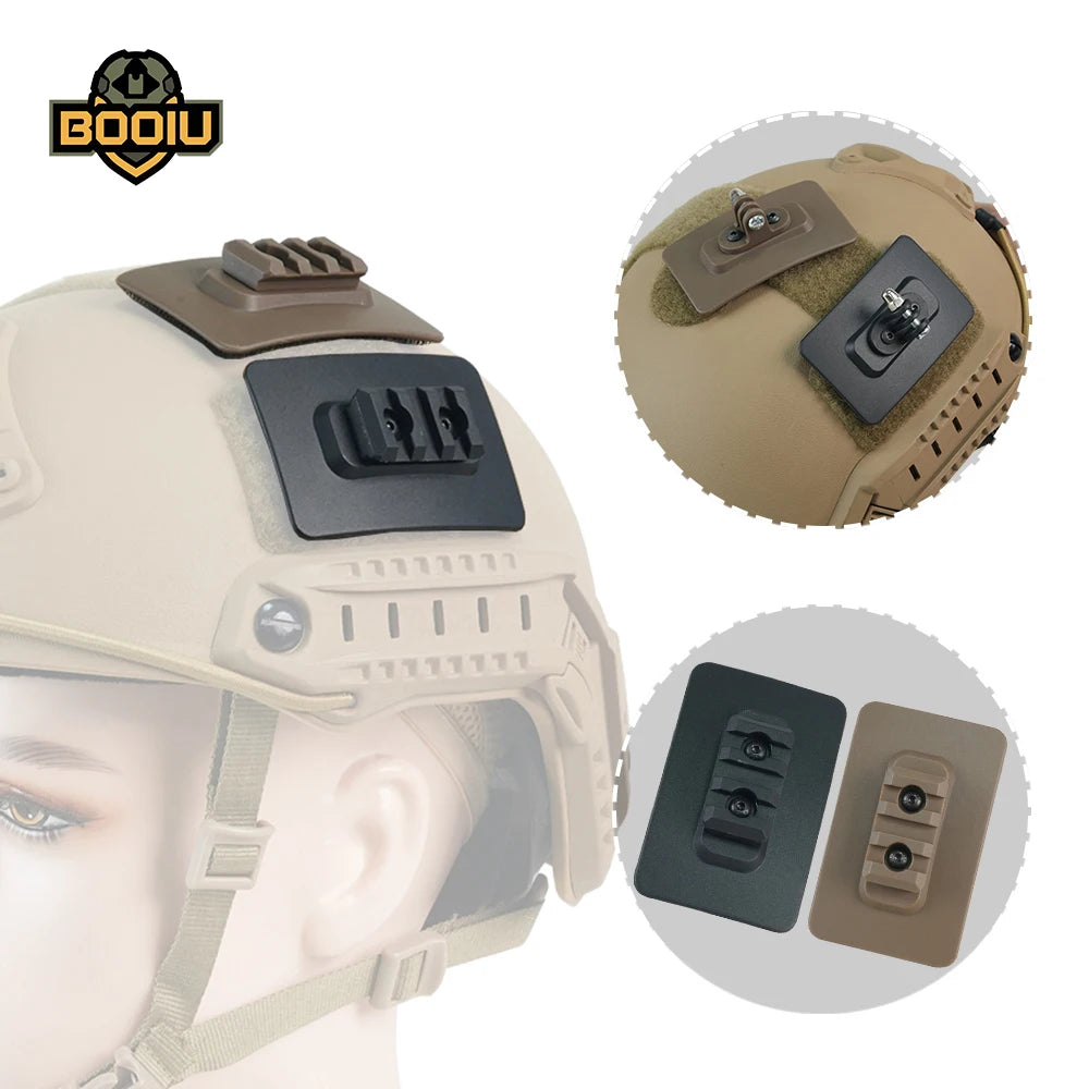BOOIU Tactical Helmet Velcro Base Adapter Fixed Mount For Fast Helmet Go Pro Camera Or Stand Flash Clip Helmet Accessories