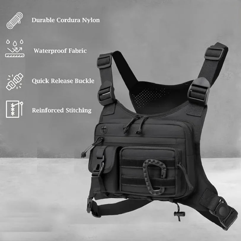 Tactical Chest Bag Men's Vest Edc Waterproof Anti-Theft Chest Pack Rig for Outdoor Cycling Bags Running Front Chest Pack
