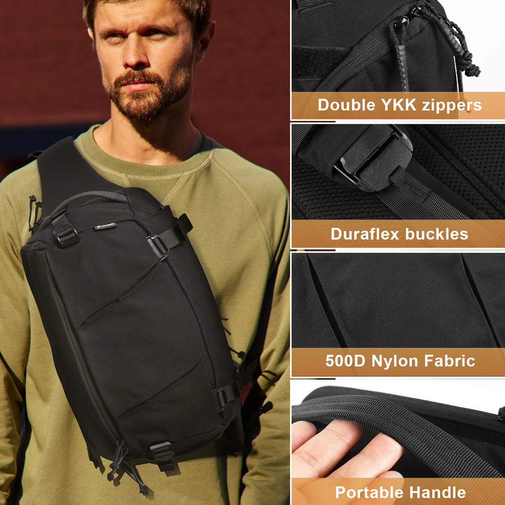 VOTAGOO 13L Tactical Sling Bag Lightweight CCW Concealed Carry EDC Crossbody Shoulder Pack for Men Women Outdoor