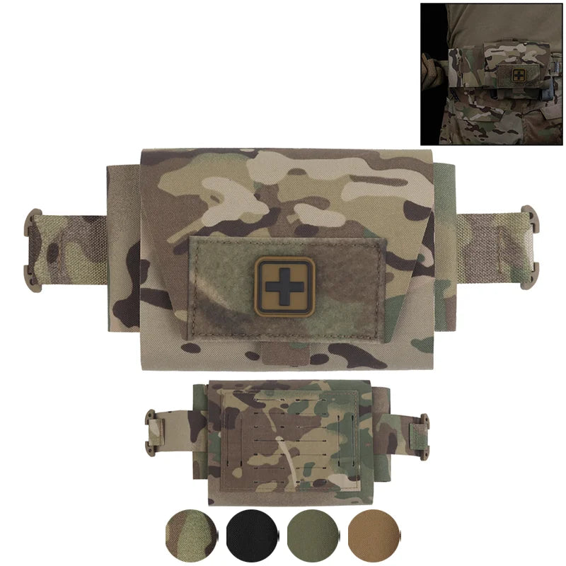 Compact Camo MOLLE First Aid Kit Quick Detach Pull Handle Lightweight Emergency Medical Pouch for Outdoor Survival Essentials