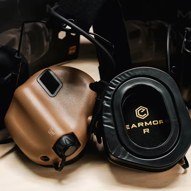 EARMOR M32 PLUS Outdoor Tactical Headset - Electronic Helmet Headphones with FAST Helmet ARC Rail Adapter for Hunting & Shooting