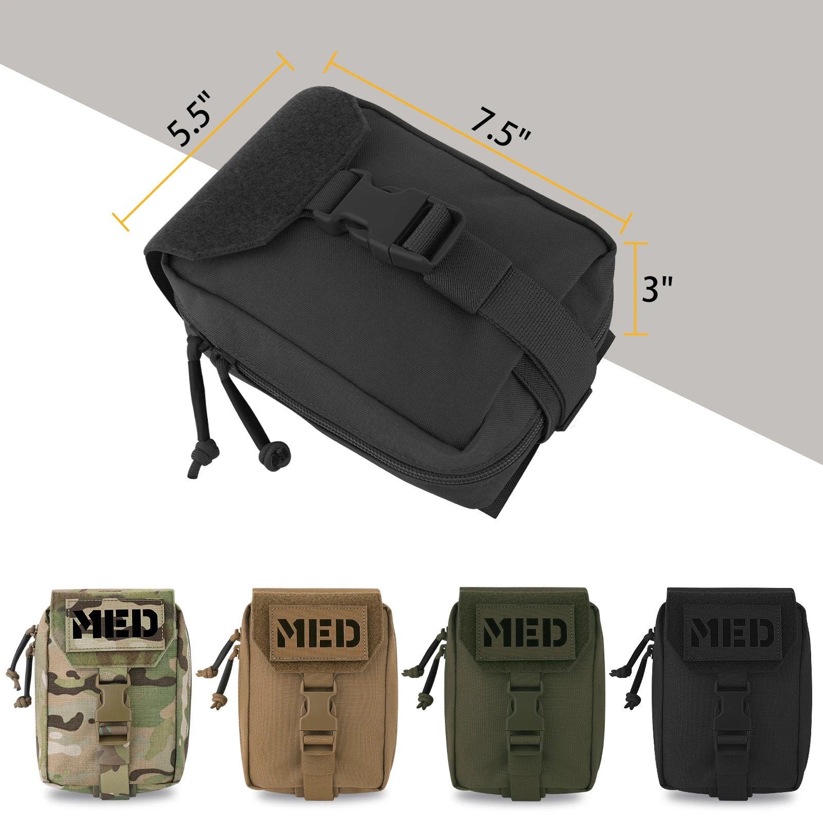 KRYDEX Tactical Medical Pouch Rip Away Molle First Aid IFAK Trauma BagOutdoor Emergency Survival Sport Gear