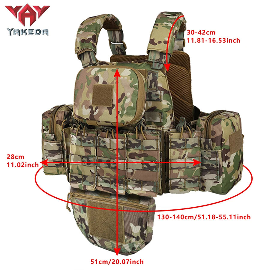 YAKEDA   Five piece equipment bag training vest, detachable and expandable, waterproof, wear-resistant and tear resistant