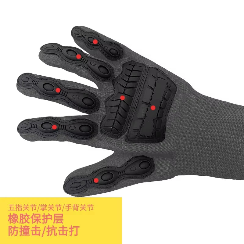 Tactical Anti-Cut Full Finger Gloves Level 5 Protection Touch Screen Combat Mittens Anti-Skid Hard Knuckle Impact Gear Men