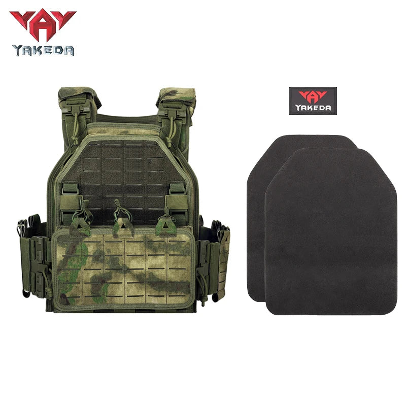 YAKEDA New Combat Vest 6094 Quick Release Lightweight Laser Cut Tactical Vest Black Gear Carry Hunting Tactical Vests